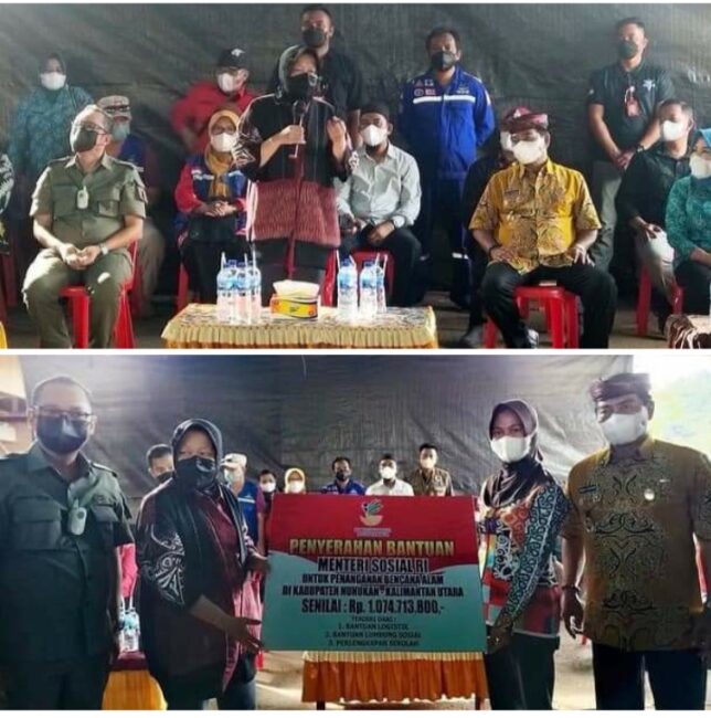 Mensos, DPR RI, dan Pemprov Kaltara Salurkan Bantuan Bencana Banjir