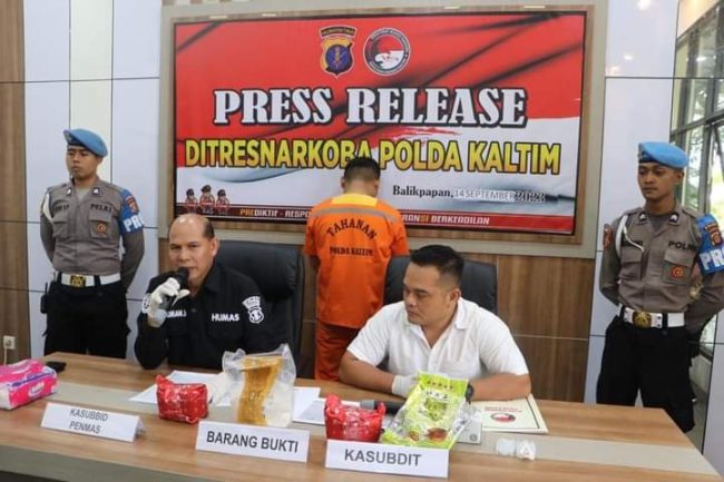 Berhasil Amankan 3.073 Gram Sabu, Polda Kaltim Gelar Press Release 