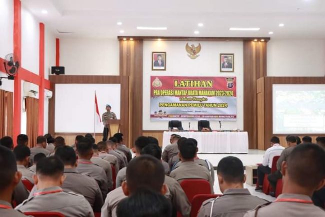Polres Berau Gelar Latihan Pra Operasi Mantap Brata Mahakam