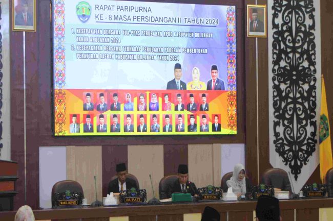 Rapat Paripurna Ke-8 DPRD Bulungan Tentang Kesepakat KUA-PPAS Perubahan APBD 2024 di Sepakati