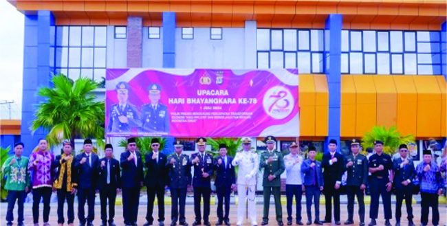 Upacara Peringatan HUT Bhayangkara ke-78 di Tana Tidung Dipimpin Langsung oleh Kapolres