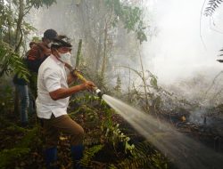 Gubernur Turun Langsung Padamkan Karhutla di Selimau 